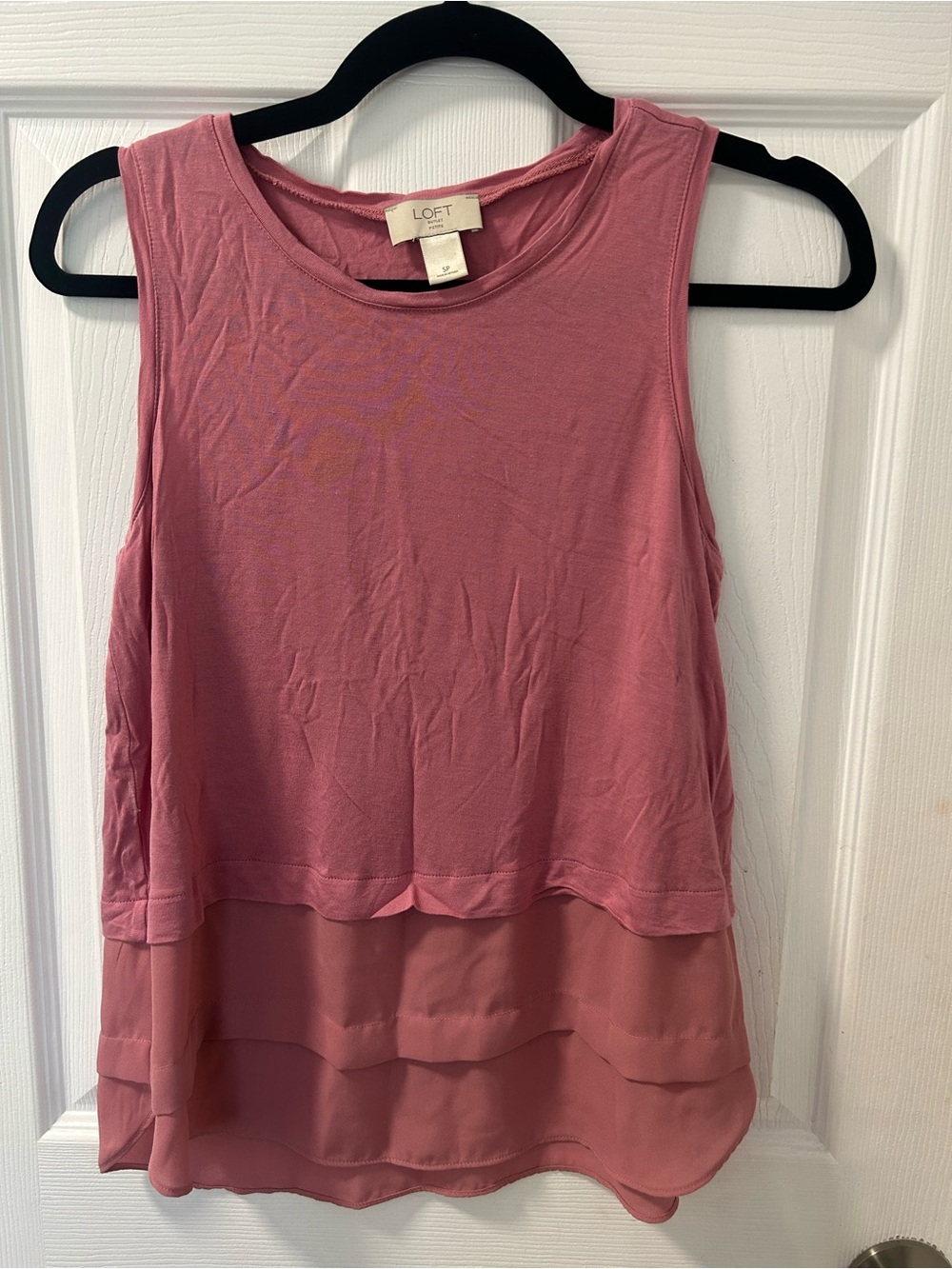 LOFT Dusty Rose Layered Tank Top